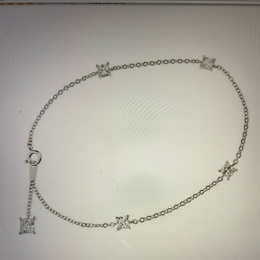 Qvc platinum plated silver diamonique ankle bracelet-9